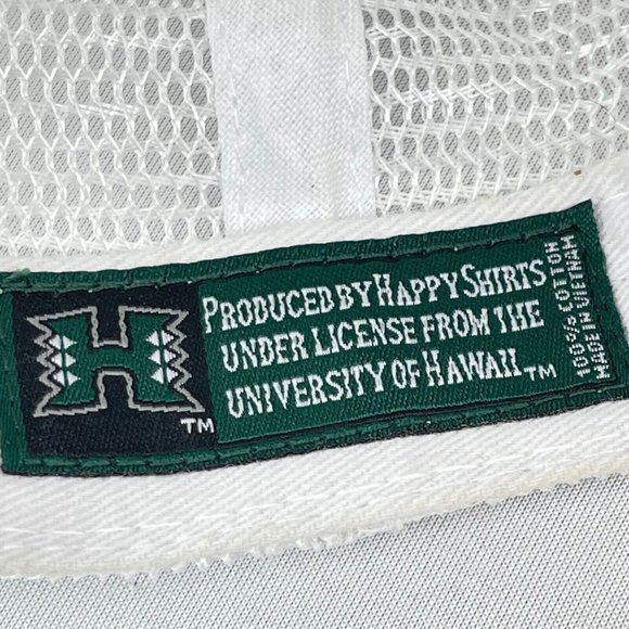 University of Hawaii Cap OSFM Aloha Green Cotton Mesh Trucker Strapback Casual - Picture 6 of 7